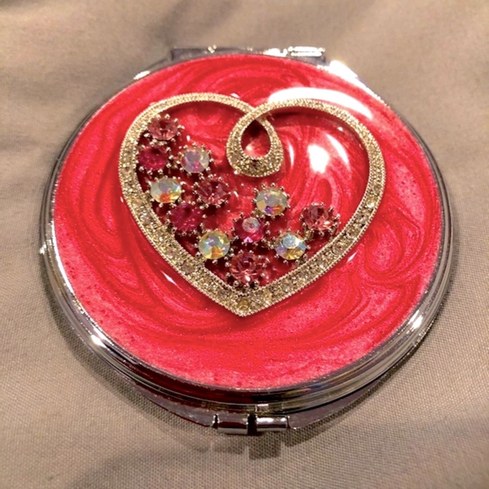 Spring Street Jeweled Double Purse Mirror Compact.